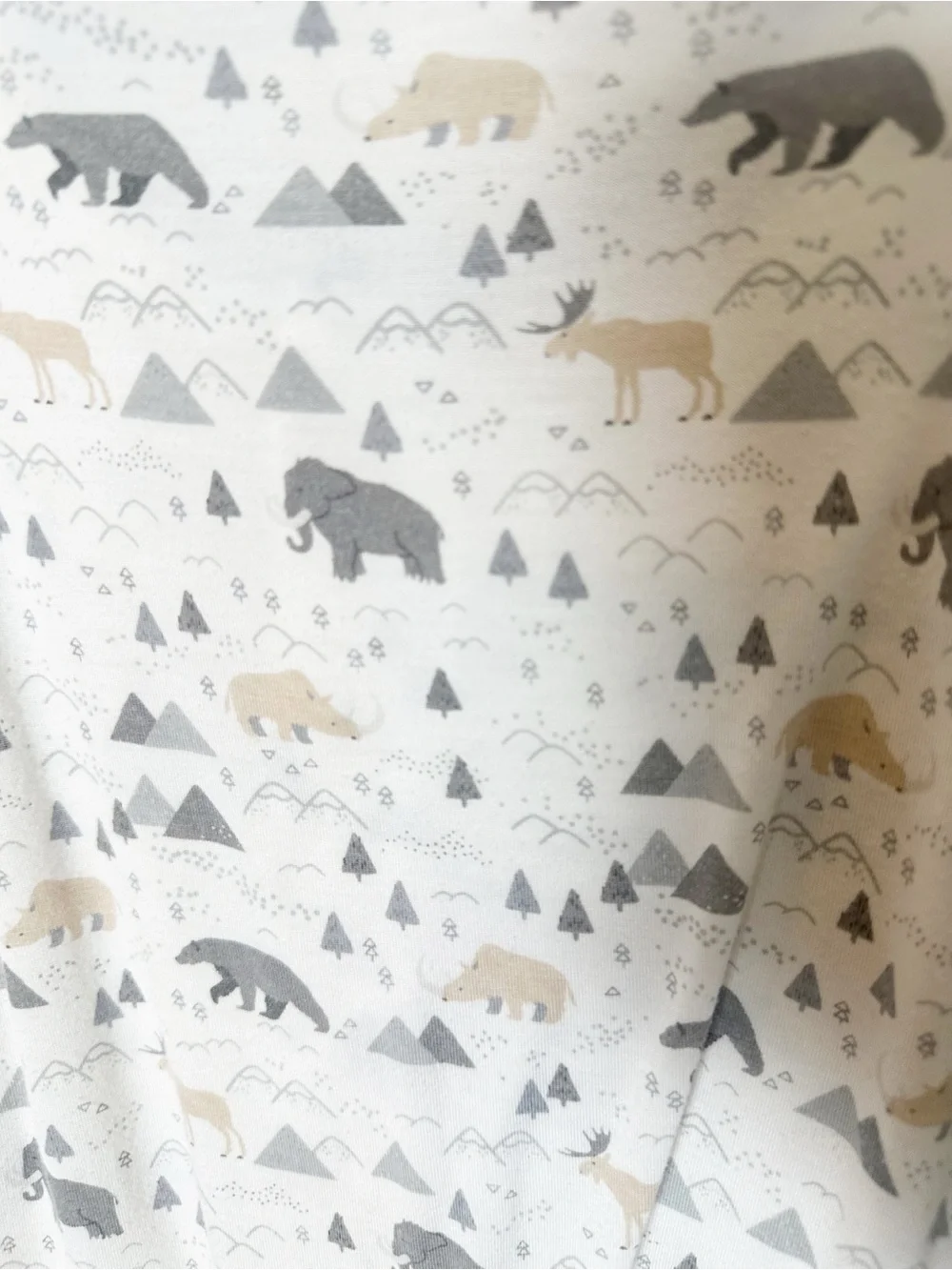 Magnetic Me Grey Animal Mountain Print Footie Onesie 3-6 Months